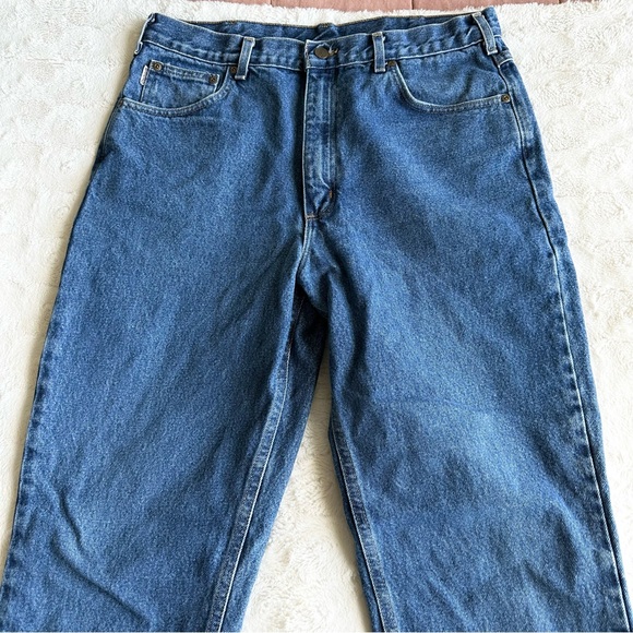 Vintage Carhartt Jeans Mens 33x31 (Tag 36x32) Blue B18 Straight Leg Skater Vtg - Picture 4 of 11